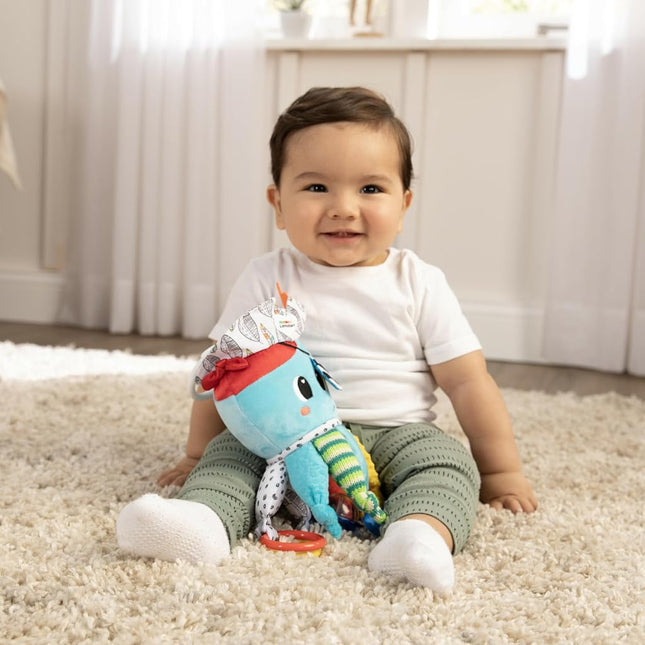 LAMAZE Captain Calamari - Clip & Go Pram Baby Toys 0-6 Months - Sensory Toys for Babies' Development - Soft Plush Girls & Boys Toys - Expertly Designed Newborn Toys - Baby Essentials for Newborn & Up