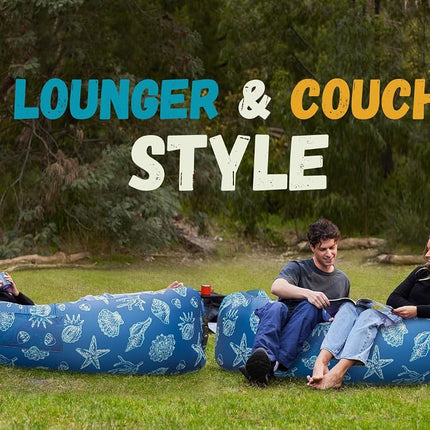 WEKAPO Inflatable Couch Air Lounger Chair - Camping & Beach Accessories, Portable Blow up Sofa for Hiking, Lawn, Indoor/Outdoor Movies & Music Festivals. Lightweight and Easy to Set Up Air Hammock
