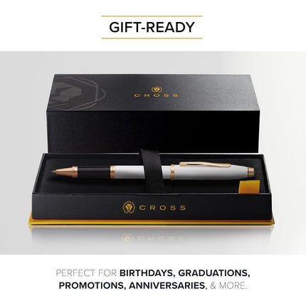 CROSS Century II Pearlescent White Lacquer Rollerball Pen with Rose-Gold Tone Appointments