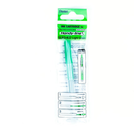 Pentel Refill for Handy-Line S Highlighter, Light Green Ink, Box of 12 (SLR3-K)