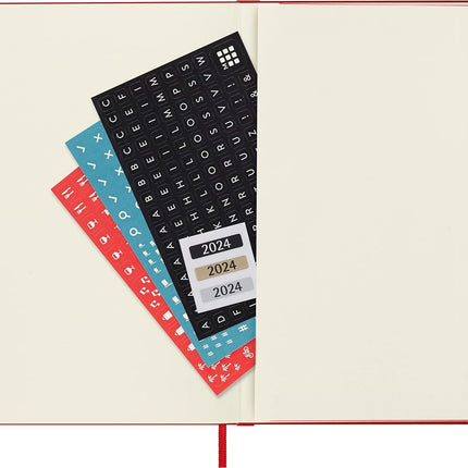 Moleskine Weekly Planner 2023-2024, 18-Month Agenda, Academic Diary, Weekly diary with Hard Cover, Large Format 13 x 21 cm, Colour Scarlet Red