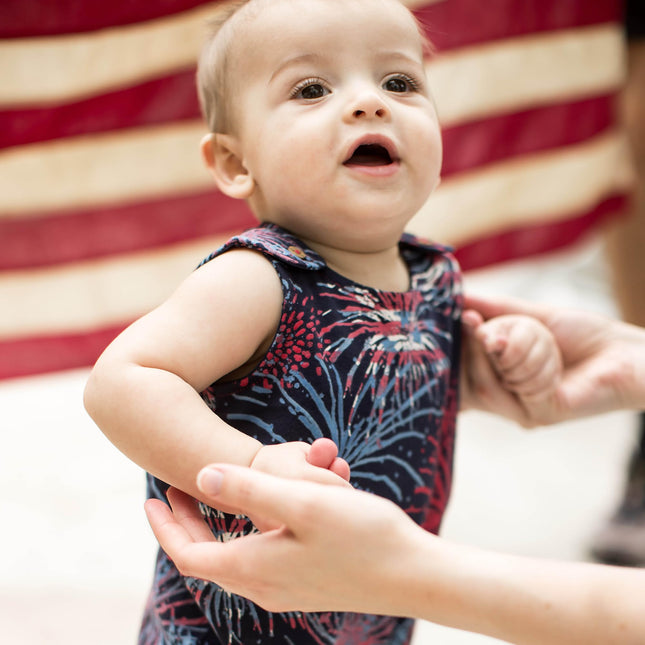 Burt's Bees Baby Baby Boy Romper One Piece Jumpsuit 100% Organic Cotton Baby Toddler Baby Set, Celebrating America, nouveau née