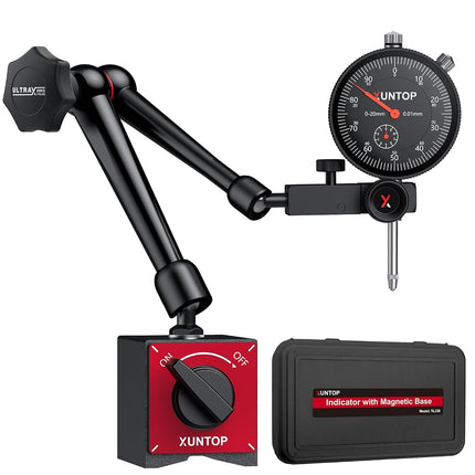 XUNTOP Dial Indicator 20mm/0.01mm with 176lbs/80kg