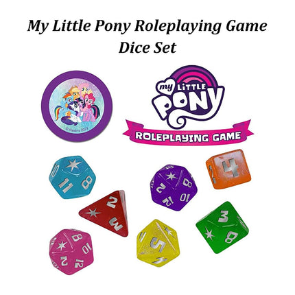 Renegade Game Studios | My Little Pony RPG Dice Set | RPG Accessory for Tabletop Roleplaying and Dice Rolling | 8-Piece Thematic Dice with Custom Icons | 1+ Players