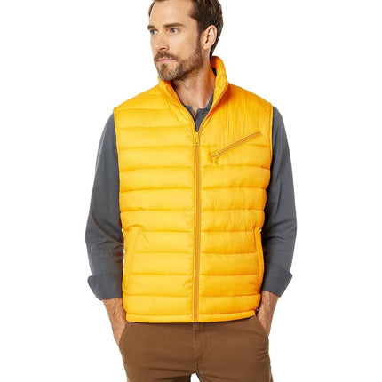 Cole Haan Men's Quilted Puffer Vest with Chest Zip Pocket, Yellow, M