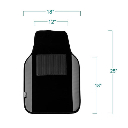 FH Group Car Floor Mats - Carpet Floor Mats for Cars, Universal Fit Automotive Floor Mats, All Purpose Car Floor Mats, Carpet Protector Mat for Most Sedan, SUV, Truck Floor Mats Black