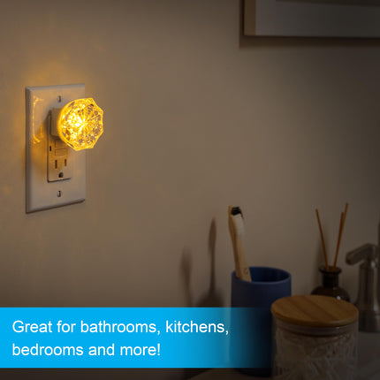 Luz nocturna LED GE Jewel, para enchufar, siempre encendida, ámbar, certificación UL, de bajo consumo, ideal para dormitorio, baño, guardería, pasillo, cocina, 11291