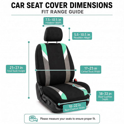 FH GROUP FB033MINT102 Modernistic Mint Bucket Seat Cover, Set of 2
