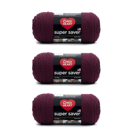 Red Heart Super Saver Pack of 3 - Claret - 7oz/198