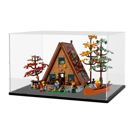 Choowin Acrylic Display Case for Lego 21330 21338 75574 Thickened Clear Acrylic Display Case for Large Collectibles Display Case for Action Figure Model Toy Assemble Dustproof Display Box(Black Base)