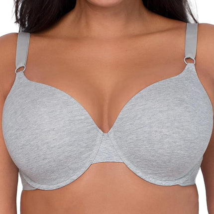 Sujetador camiseta de algodón suave Fruit of the Loom para mujer - Ultra suave, flexible e invisible bajo las camisetas, opaco, Desert Dusk/Grey Heather/Olive, 40E (Paquete de 3)