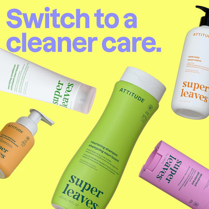 ATTITUDE Clarifying Hair Shampoo, EWG Verified, Restores Shine, Naturally Derived Ingredients, Vegan and Plant Based, Lemon Leaves and White Tea, 16 Fl Oz