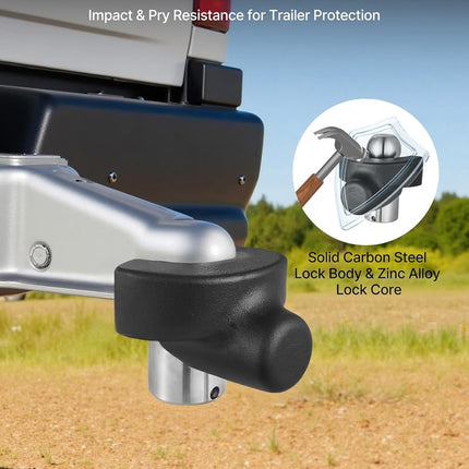 VEVOR Trailer Hitch Lock, Compatible with 2-5/16 in Couplers, Heavy-Duty Anti-Theft Trailer Ball Lock with 3 Keys, Prying-Resistant & Impact-Resistant, Fits for RVs, Boats, Off-Road Vehicles, Trailers