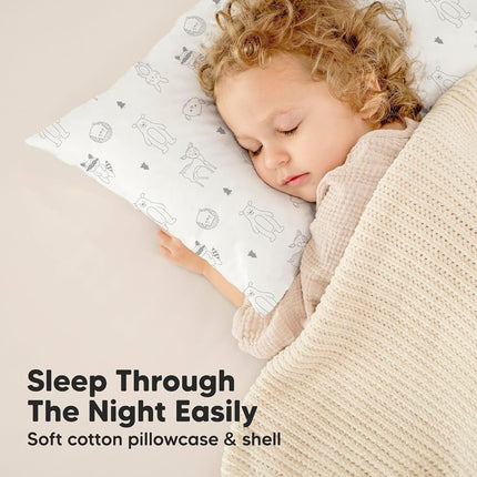 KeaBabies Toddler Pillow with Toddler Pillowcase, Jumbo 51X35cm - Soft Organic Cotton Pillow, Kids Pillow for Sleeping, Machine Washable Pillows, Toddler Bed Pillows, Travel Pillow (KeaFriends)
