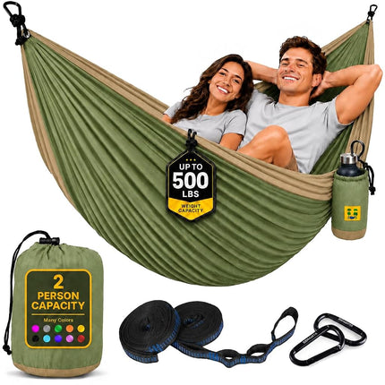 Durable Hammock 500 lb Capacity, Nylon Camping Ham