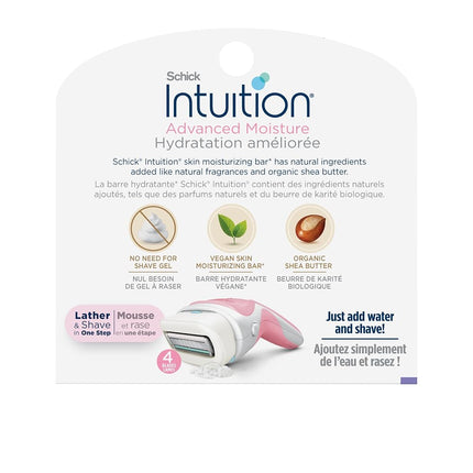 Schick Intuition Advanced Moisture Womens Razor Refills with Shea Butter, Pack of 6