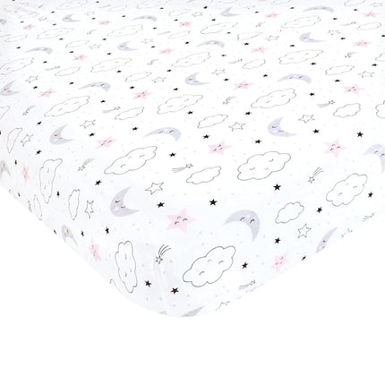 Hudson Baby Unisex Baby Cotton Fitted Crib Sheet, Dreamer, One Size
