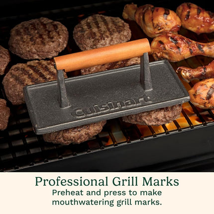 Cuisinart CGPR-221 Cast Iron Grill Press (Wood Handle)