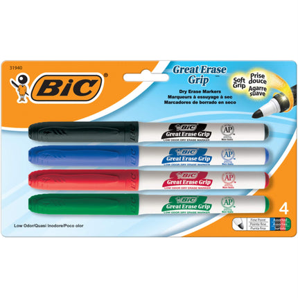 BIC Great Erase Grip Fine Point Dry Erase Marker, 