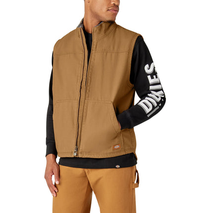 Dickies, Men's, Sherpa Lined Duck Vest, Brown Duck, L
