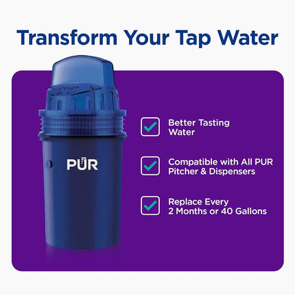 PUR Water Pitcher Replacement Filter (Pack of 2), Blue – Compatible with All PUR Pitcher and Dispenser Filtration Systems, PPF900Z