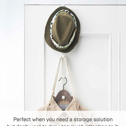 Yamazaki Home Over The Door Hooks - Vertical Hanging Coat Rack, White