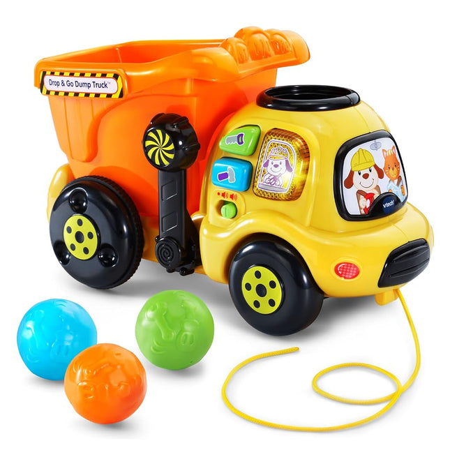 VTech Brand Drop and Go Dump Truck - Cartoon Theme for Kid, Aids in Hand-Eye Coordination & Motor Skill Development - Online Exclusive, 1.3 pounds