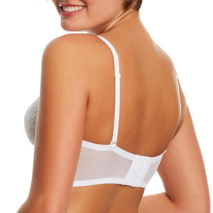 Maidenform Women's Casual Halter Convertible Bralette Pure Comfort, White, 100C