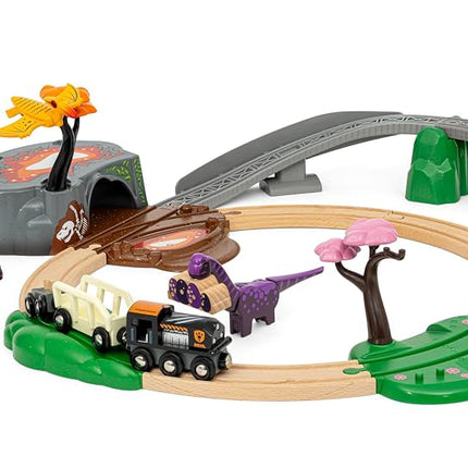 BRIO World 36094 Dinosaur Adventure Train Set 21 Pieces for Kids Ages 3+