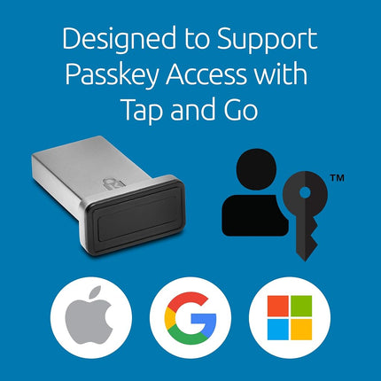 Kensington VeriMark™ Gen2 USB-A Fingerprint Key Reader - Windows Hello & Windows Hello for Business, Tap and Go, Anti-Spoofing (K64704WW)