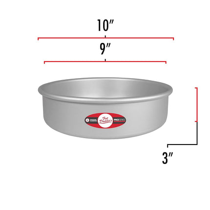 Fat Daddio’s ProSeries Solid Bottom Round Cake Pan, 9 Inch Diameter x 3 Inch Deep