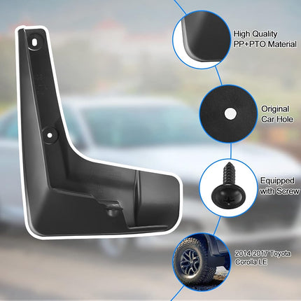 BDFHYK Mud Flaps Splash Guards 4PCS Front & Rear Side Mud Guards Compatible with Toyota Corolla 2014-2017 11th gen Without OEM Fender Flares