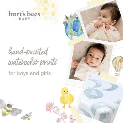 Burts Bees Baby Solid Fitted Crib Sheet Organic Cotton BEESNUG - Fits Unisex Standard Bed and Toddler Mattress, Infant Essentials, 28 x 52 x 5.5 Inch