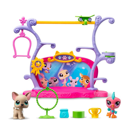 Littlest Pet Shop Pets Got Talent Playset | LPS Playset With 2 Exclusive Pet Mini Figures 5 Accessories 1 Collector Card And 1 Virtual Code | Animal Collectable Kids Toys For Girls And Boys