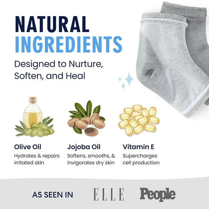 Dr. Frederick's Original Moisturizing Heel Socks for Dry Cracked Heels Treatment - Infused with Olive Oil, Jojoba Oil and Vitamin E - 2 Pairs - Valentines Day Gifts for Her & Him - Original Formula