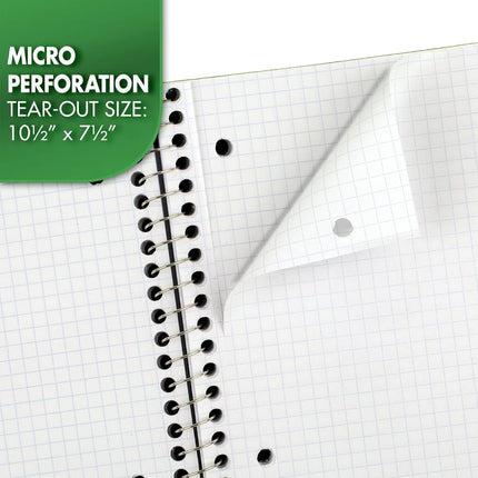 Cuaderno de espiral Mead, 1 materia, papel cuadriculado, 7-1/2" x 10-1/2", 100 hojas, amarillo (05676AZ7)