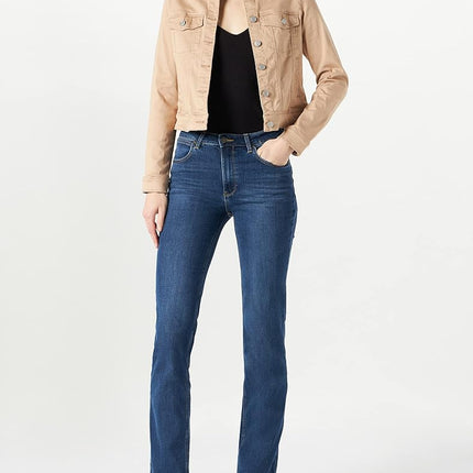 Wrangler Women's High Rise True Straight Fit Jean, Hudson, 4W x 34L