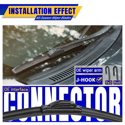 3 wipers Replacement for 2013-2016 Mazda CX-5, Windshield Wiper Blades Original Equipment Replacement - 24"/18"/14" (Set of 3) U/J HOOK