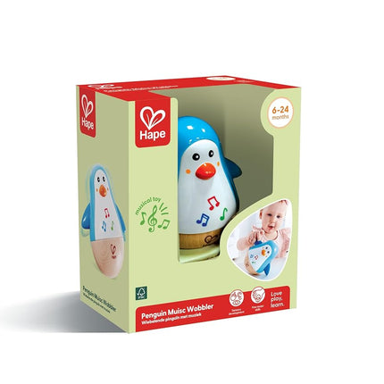 Hape Penguin Musical Wobbler | Colourful Wobbling Melody Penguin, Roly-Poly Toy for Kids 6 Months+
