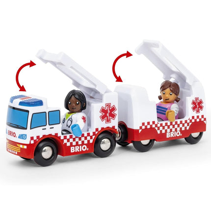 BRIO World Rescue Ambulance Toy for Toddlers and Kids Age 3 Years Up - Wooden Railway Set Accessories & Add Ons