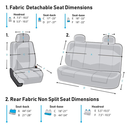 FH Group Car Seat Covers Flat Cloth Full Set – Universal Fit for Cars Trucks & SUVs (Beige) FB050115 + F14407