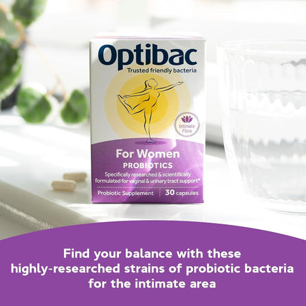 Optibac for Women - Vaginal Live Cultures Supplement - 14 Vegan Capsules