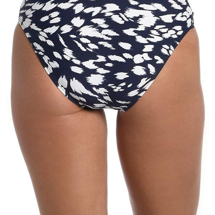 Traje de baño bikini de la parte de abajo La Blanca para mujer fruncido al costado, color índigo//Mareas Cambiantes, talla 10