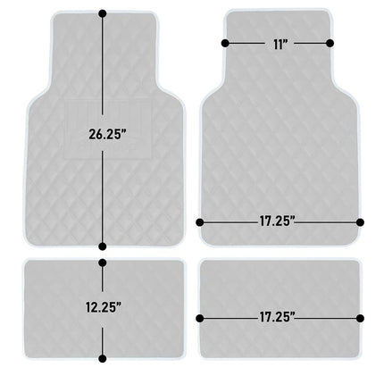FH Group F12003BEIGE Universal Fit Diamond Pattern Faux Leather Beige Automotive Floor Mats fits most Cars, SUVs, and Trucks