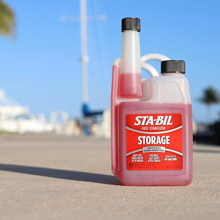STA-BIL Storage Fuel Stabilizer - Keeps Fuel Fresh For Up To Two Years, Effective In All Gasoline Including All Ethanol Blended Fuels, For Quick, Easy Starts, Treats Up To 40 Gallons, 16oz (22207),Red