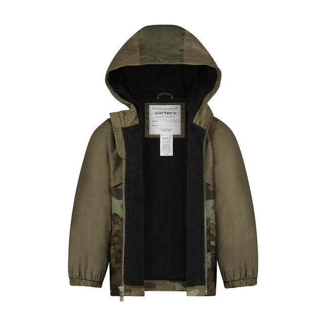 Carter's Baby Boy Winter Jacket Anorak Baby-Children, Officially Licensed Star Wars Silent One Crew Green Fleece, 12 Meses