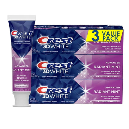 Crest 3D White Radiant Mint Whitening Toothpaste, 