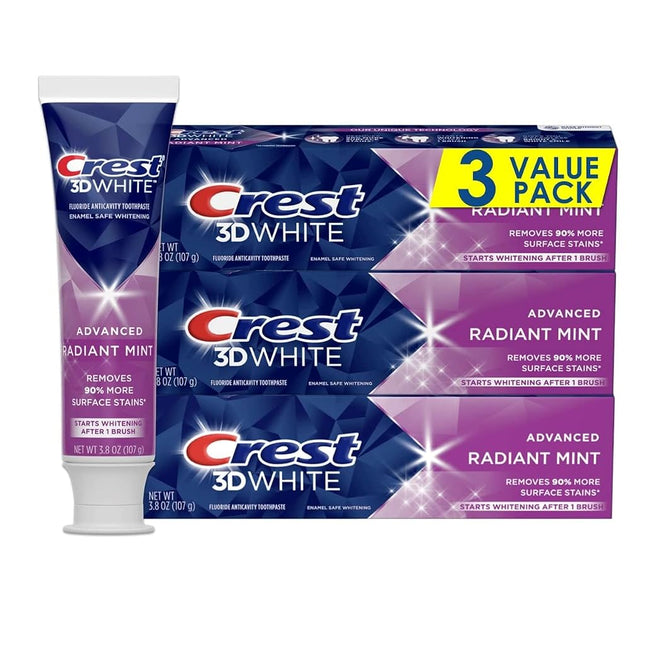 Crest 3D White Radiant Mint Whitening Toothpaste, 