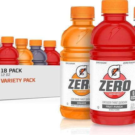 Gatorade G ZERO SPORTS DRINK FRUIT PUNCH ORANGE GRAPES ASSORTMENT PACK 350ML (18 PACK)