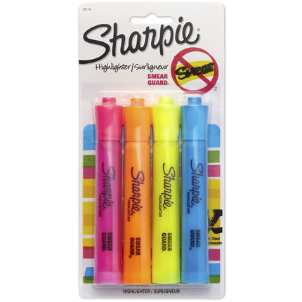 Sharpie Accent Tank-Style Highlighters, 4 Colored 